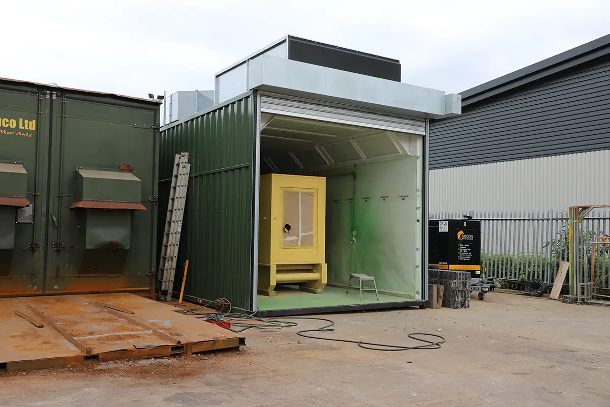 custom spray bake booth front open custom spray bake booth