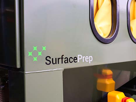 Close up of a blast cabinet